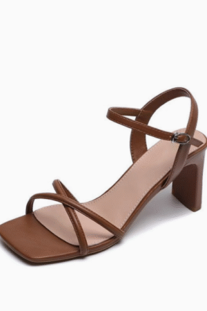 Petite Cross Strap Square Toe Sandal Shoes FS39