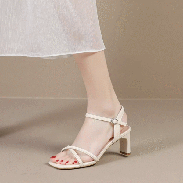 Petite Cross Strap Square Toe Sandal Shoes FS39 - Image 3