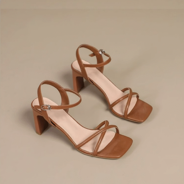 Petite Cross Strap Square Toe Sandal Shoes FS39 - Image 4