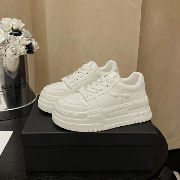 Petite Size White Thicksole Casual Shoes TS384 - Image 2