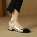 Petite Slingback Block Heels With Toe Cap FS75