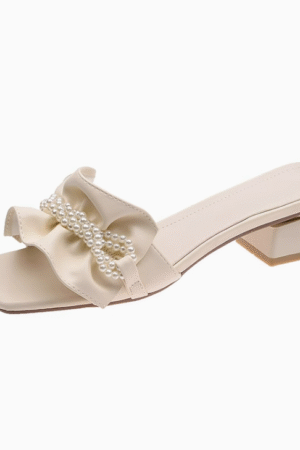 Petite Square Toe Slip On Block Low Heel Shoes FS53