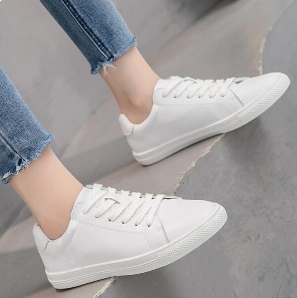 Petite White Casual Lace Up Shoes TS188 - Image 2