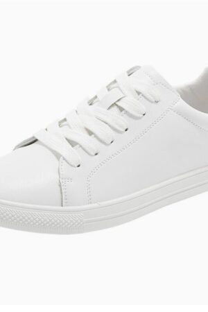 Petite White Casual Lace Up Shoes TS188