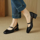 Small Feet Block Heel Square Toe Shoes FS76