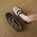 Small Feet Cross Strap Mesh Upper Low Heels FS69