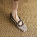Small Feet Cross Strap Mesh Upper Low Heels FS69
