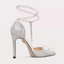 Small Feet Pearl Ankle Strap Glitter Dress Heels FS80