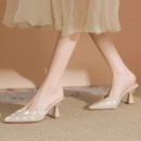 Small Feet Slip On Mid Heel Sandal Shoes FS37