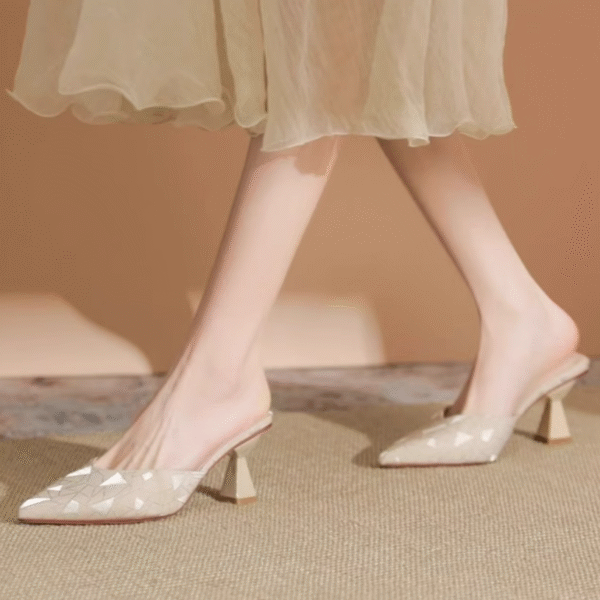 Small Feet Slip On Mid Heel Sandal Shoes FS37