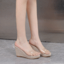 Small Size Clear Open Toe Wedge Shoes FS34