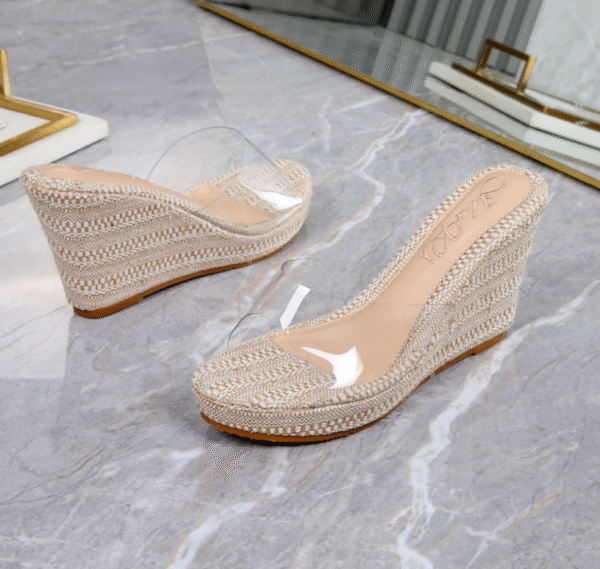 Small Size Clear Open Toe Wedge Shoes FS34 - Image 3