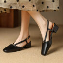 Small Size Slingback Block Heel Shoes FS72