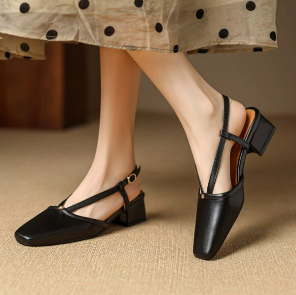 Small Size Slingback Block Heel Shoes FS72 - Image 4