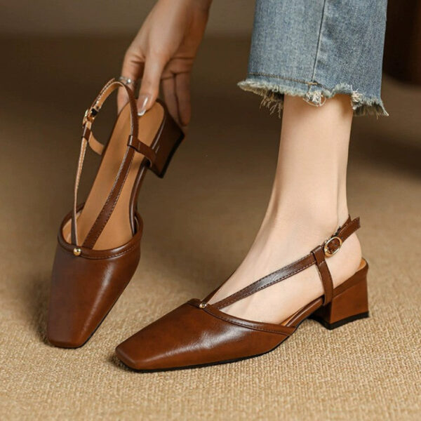 Small Size Slingback Block Heel Shoes FS72