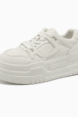 Small Size White Height Increase Casual Shoes TS385