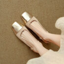 Women's Block Heel Square Toe Shoes FS73