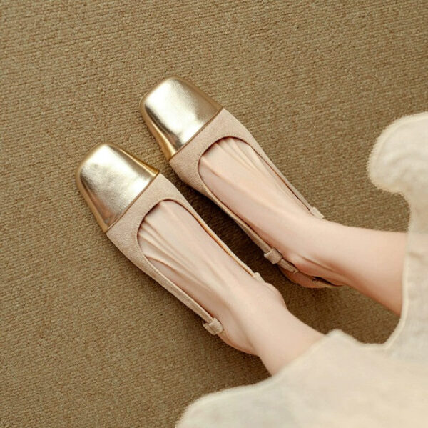 Women's Block Heel Square Toe Shoes FS73 - Image 2