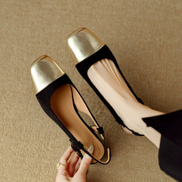 Women's Block Heel Square Toe Shoes FS73 - Image 3