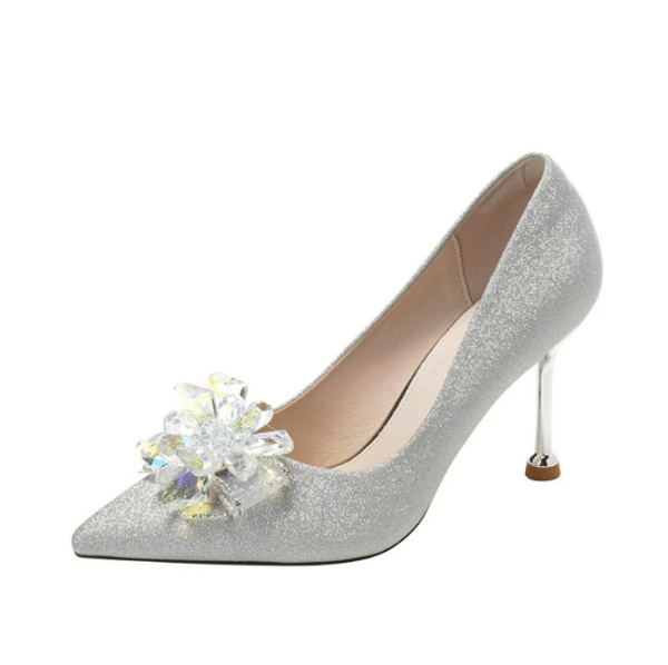 Women's Glitter Pointed High Heel Shoes FS57 - Image 2