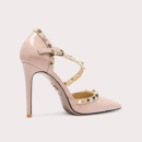 Women's Petite Stud Strap Pointy Patent Heels FS81