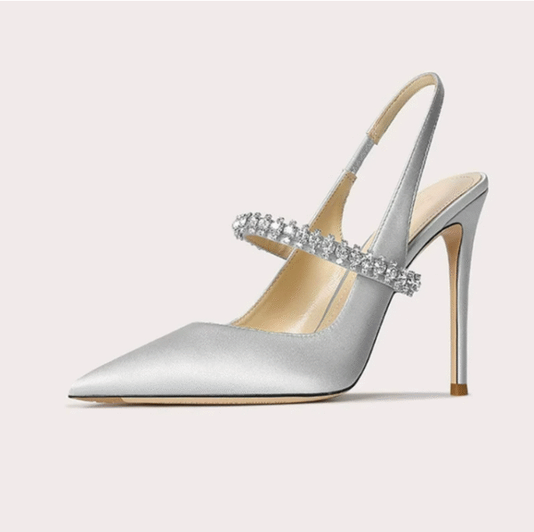 Women's Small Feet Slingback Satin Heels FS77 - Image 2