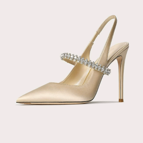 Women's Small Feet Slingback Satin Heels FS77 - Image 3