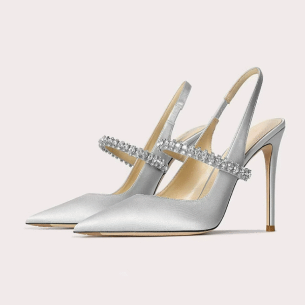 Women's Small Feet Slingback Satin Heels FS77