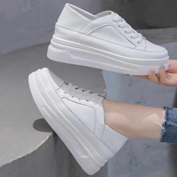 Women's Small Feet White Sneakers TS184 - Image 2