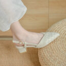 Women's Small Size Closed Block Heel Sandal Shoes FS52
