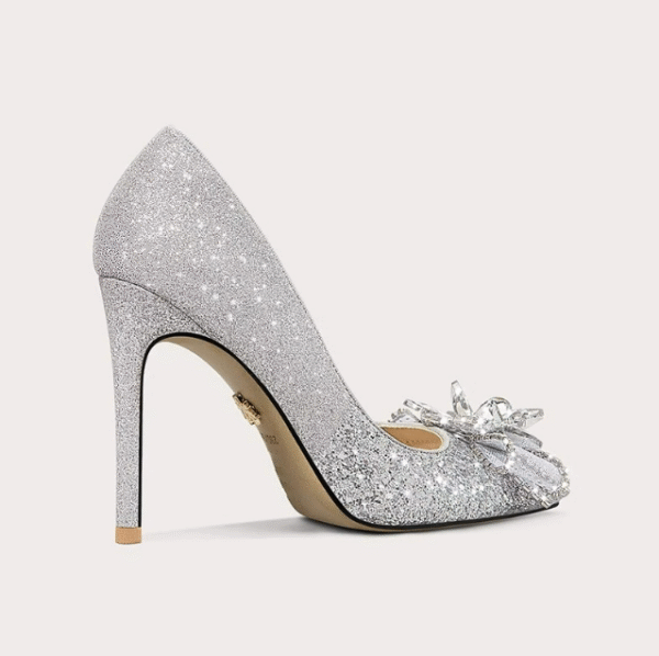 Women's Small Size Glitter Dress Heel Shoes FS82 - Image 2