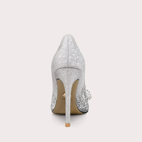 Women's Small Size Glitter Dress Heel Shoes FS82 - Image 4